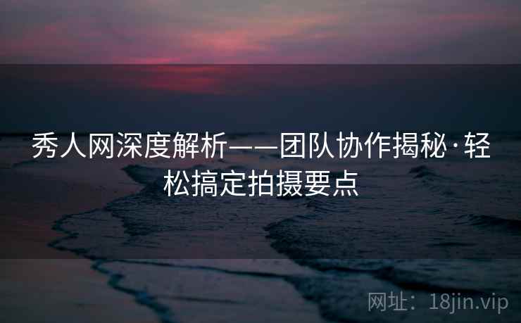 秀人网深度解析——团队协作揭秘·轻松搞定拍摄要点